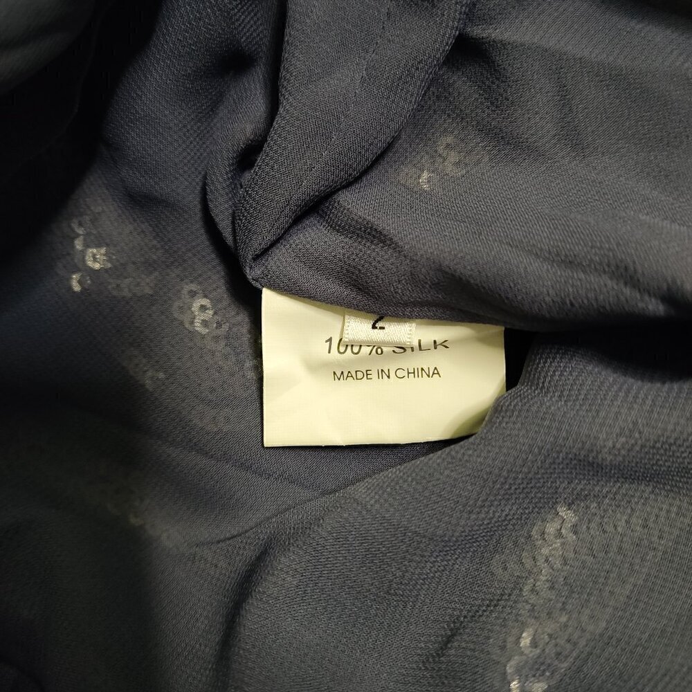 Matthew Williamson Silk Sequin Dress Blue Draped Sheath Art Deco Sz 2 - Picture 7 of 10